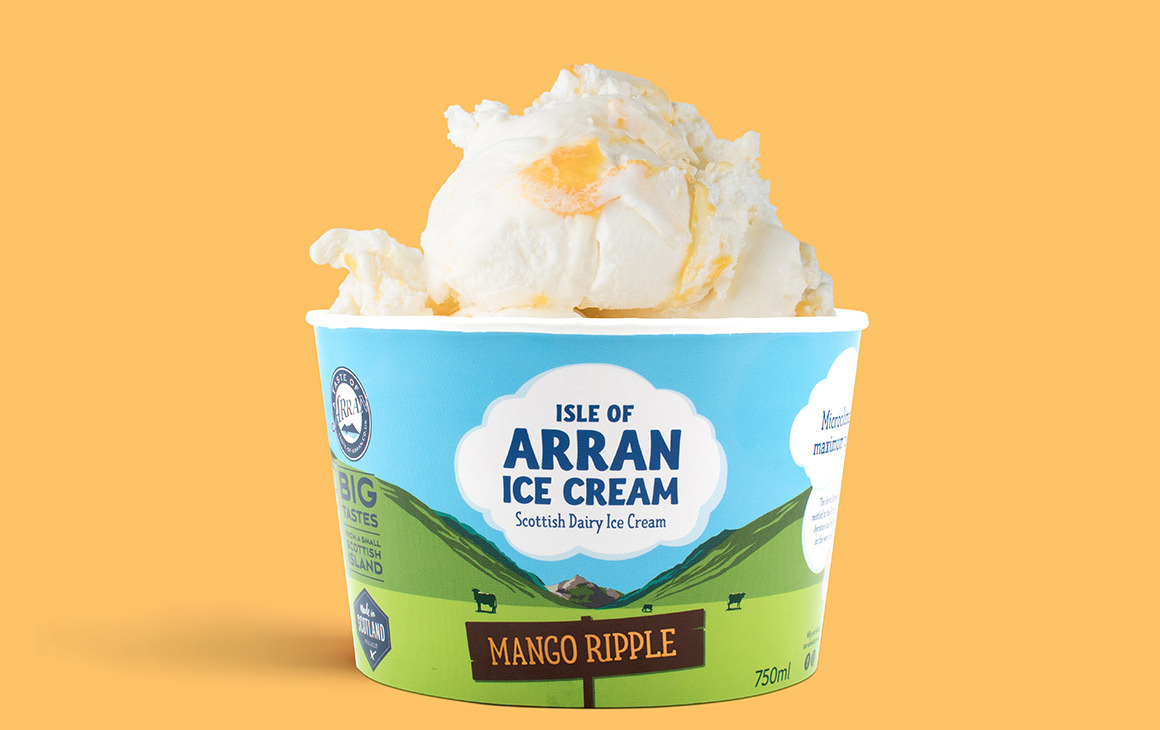 Arran Ice Cream Mango Ripple Family Tub
