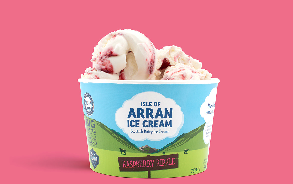 Arran Ice Cream Raspberry Ripple Family Tub