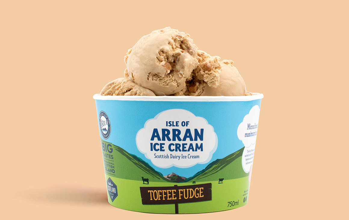 Arran Ice Cream Toffee Fudge Family Tub